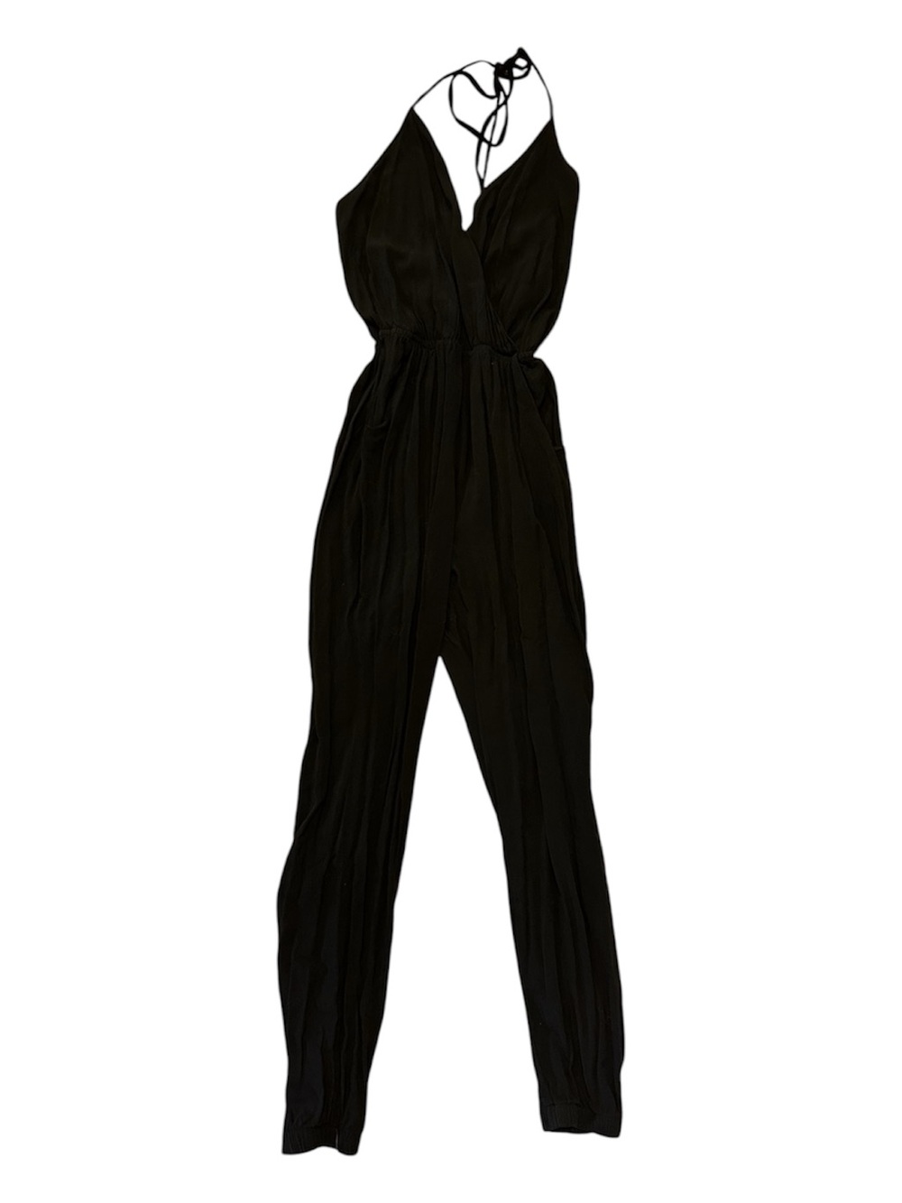 Lulu's Black Halter Tie-Back Jumpsuit